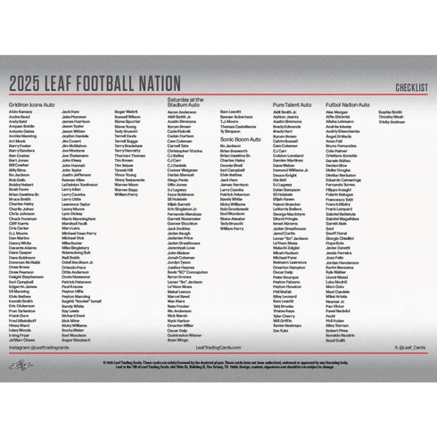 2025 LEAF FOOTBALL NATION JUMBO