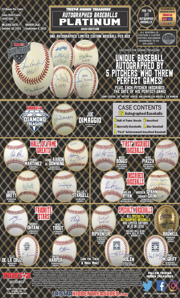 23 TRI-STAR PLATINUM AUTOGRAPH BASEBALL