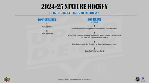 24 UPPER DECK STATURE HOCKEY