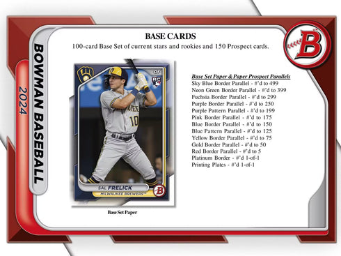 24 TOPPS BOWMAN JUMBO BASEBALL