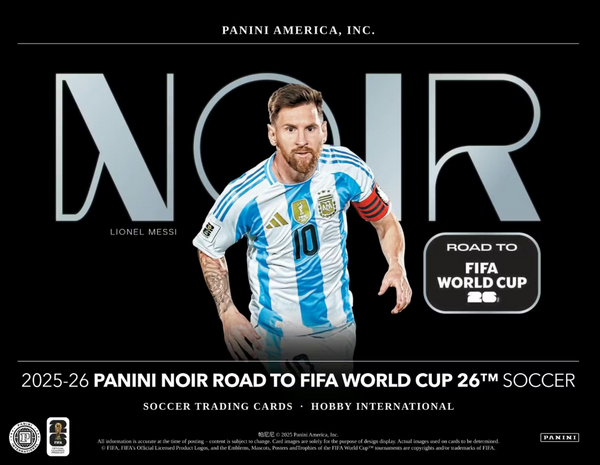 26 PANINI NOIR ROAD TO THE WORLD CUP INTERNATIONAL HOBBY BOX (SEALED 3 BX CASES ONLY)