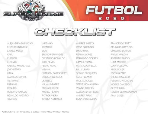 2026 WILD CARD SUPERCHROME SOCCER ROAD TO GLORY