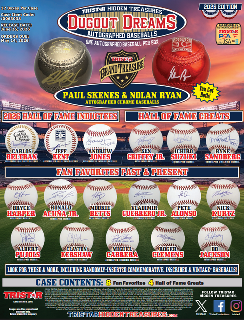 2026 TRI-STAR HIDDEN TREASURES DUGOUT DREAMS AUTOGRAPHED BASEBALLS