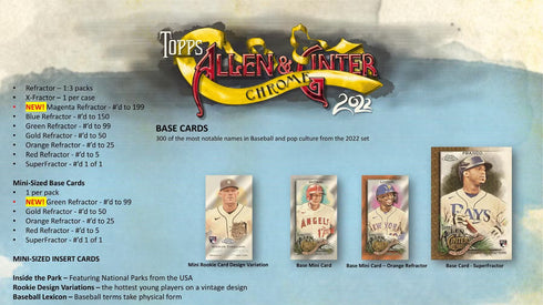 22 TOPPS ALLEN & GINTER CHROME BASEBALL