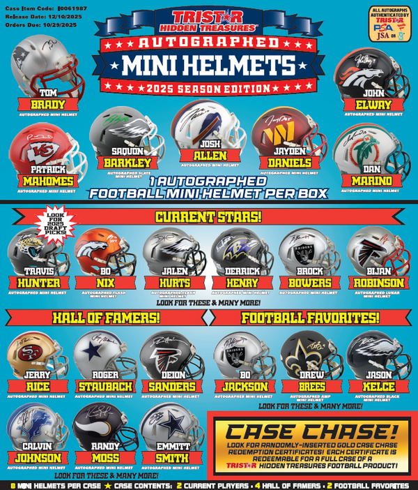 25 TRI-STAR HIDDEN TREASURES AUTOGRAPHED MINI HELMET