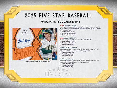 25 TOPPS FIVE STAR BASEBALL (Sealed Cases Only)