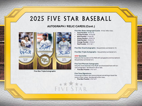 25 TOPPS FIVE STAR BASEBALL (Sealed Cases Only)