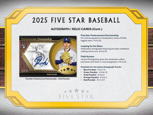 25 TOPPS FIVE STAR BASEBALL (Sealed Cases Only)