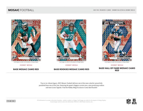 25 PANINI MOSAIC FOOTBALL HOBBY BLASTER