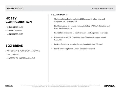 2025 PANINI PRIZM NASCAR RACING HOBBY