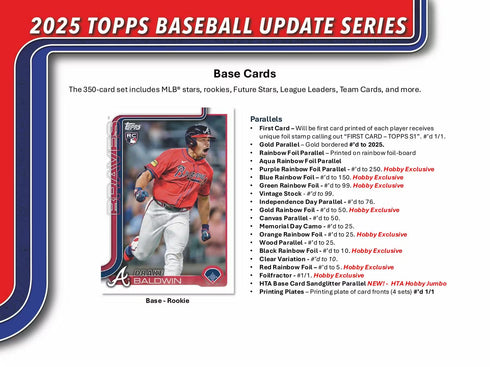25 TOPPS UPDATE BASEBALL HOBBY