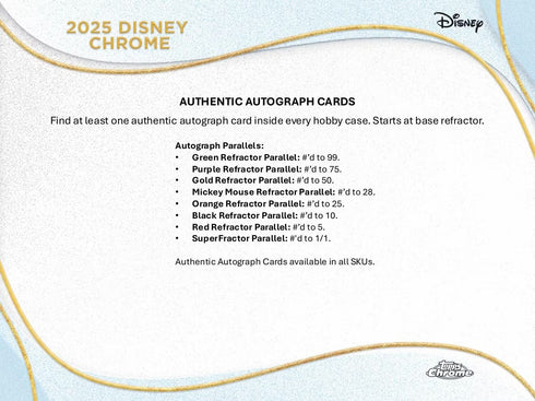25 TOPPS CHROME DISNEY BLASTER