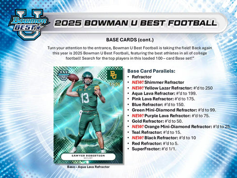 25 TOPPS BOWMAN BEST U FOOTBALL