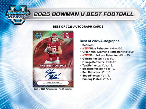 25 TOPPS BOWMAN BEST U FOOTBALL