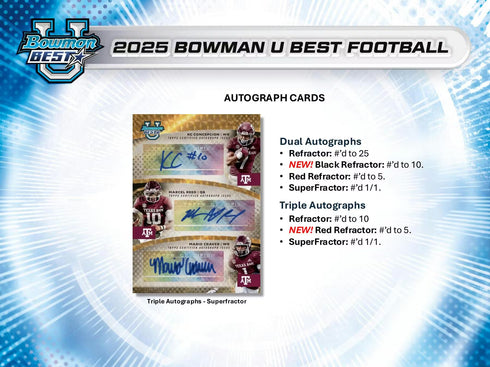 25 TOPPS BOWMAN BEST U FOOTBALL