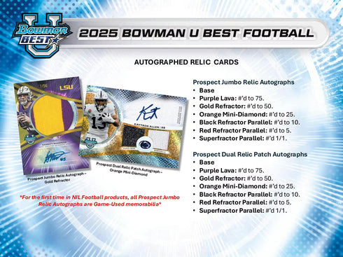 25 TOPPS BOWMAN BEST U FOOTBALL