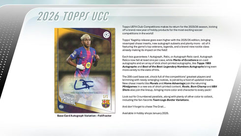26 TOPPS UEFA CLUB COMPETITION FLAGSHIP HOBBY