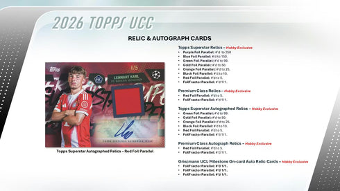 26 TOPPS UEFA CLUB COMPETITION FLAGSHIP HOBBY