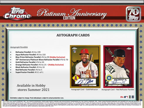 21 TOPPS PLATINUM ANNIVERSARY HOBBY BASEBALL