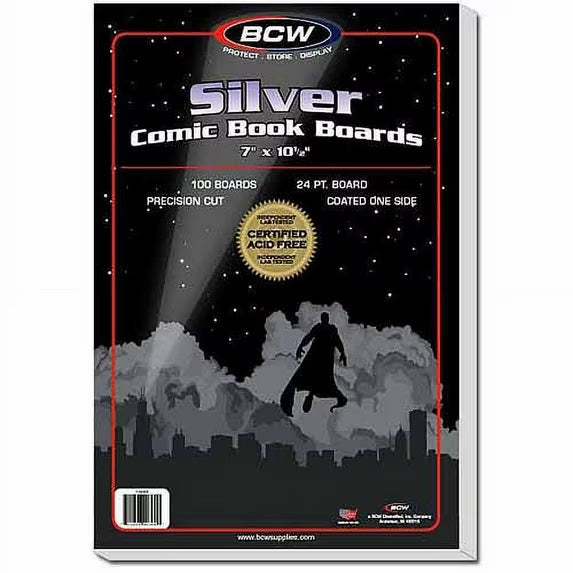BCW COMIC BOARD SILVER 100CT