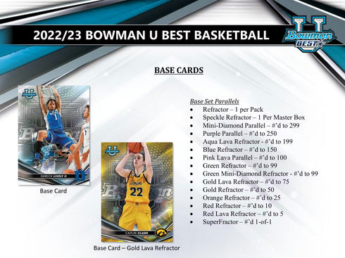 22 TOPPS BOWMAN U BEST BASKETBALL