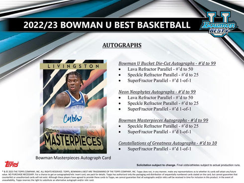 22 TOPPS BOWMAN U BEST BASKETBALL
