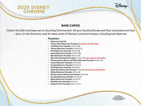 25 TOPPS CHROME DISNEY BLASTER