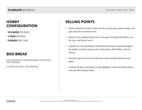 24 PANINI FLAWLESS BASEBALL