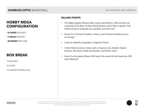 24 PANINI DONRUSS OPTIC BASKETBALL HOBBY MEGA