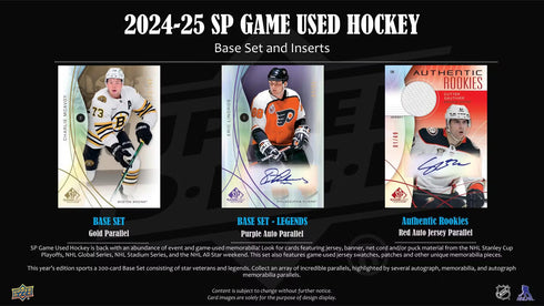 24 UPPER DECK SP GAME USED HOCKEY