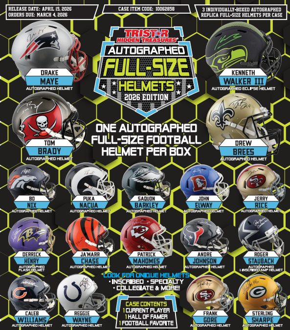 2026 TRI STAR FULL SIZE AUTOGRAPH FOOTBALL HELMETS
