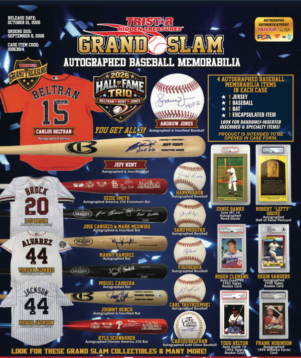 2026 TRI-STAR GRAND SLAM AUTOGRAPHED BASEBALL MEMORABILIA