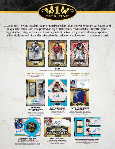 25 TOPPS TIER ONE BASEBALL