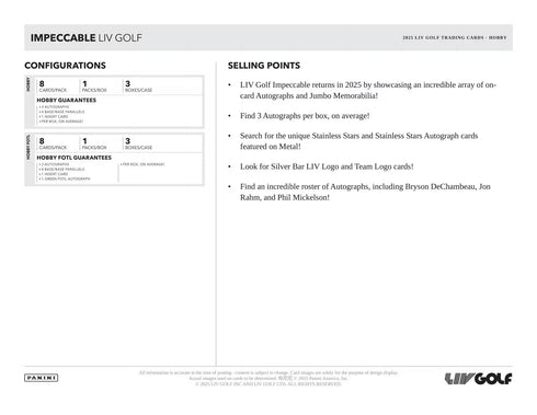 2025 PANINI IMPECCABLE LIV GOLF