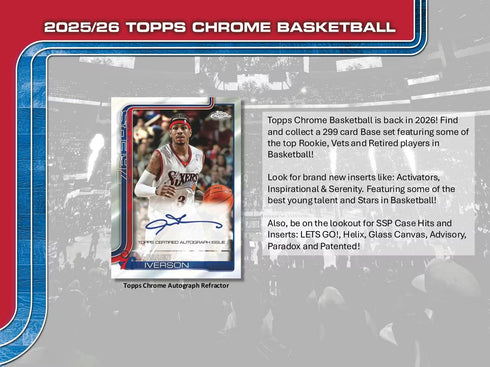 25 TOPPS CHROME BASKETBALL MEGA