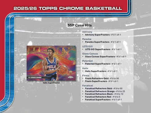 25 TOPPS CHROME BASKETBALL MEGA