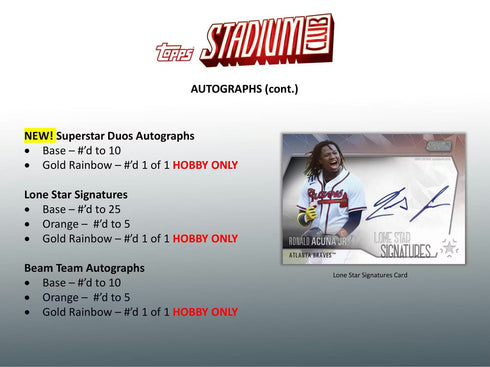 21 TOPPS STADIUM CLUB BASEBALL HOBBY